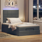 Ottoman Bed with Mattress and LEDs 120x190 cm Fabric Dark Grey
