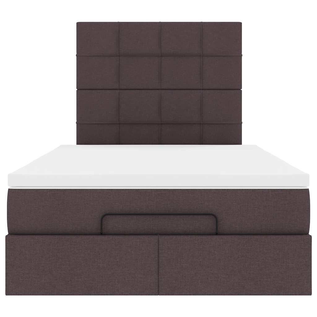 Ottoman bed met matras en LED's 120x190 cm stof donkerbruin