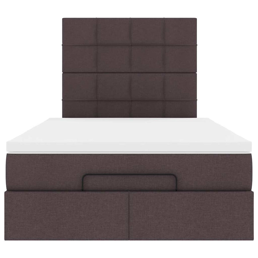 Ottoman bed met matras en LED's 120x190 cm stof donkerbruin