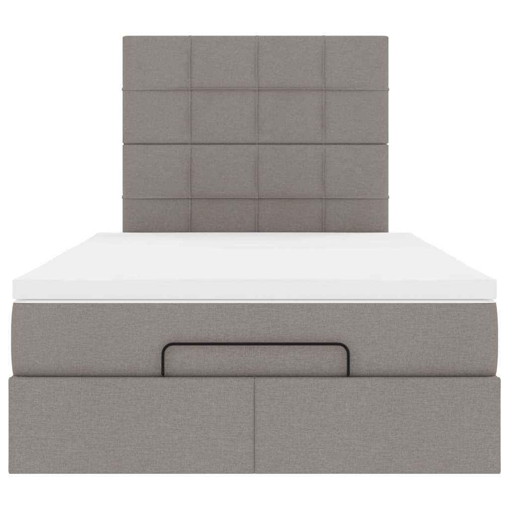 Ottoman bed met matras en LED's 120x190 cm stof taupe