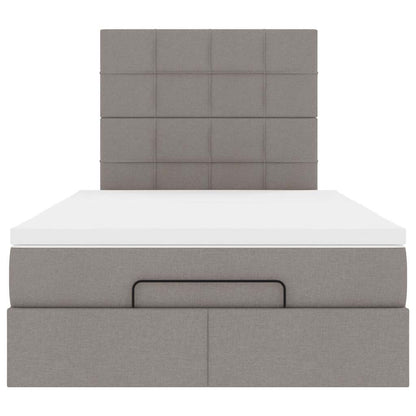 Ottoman bed met matras en LED's 120x190 cm stof taupe
