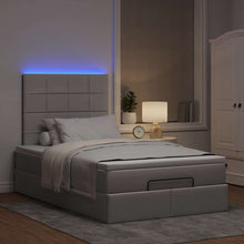 Ottoman bed met matras en LED's 120x190 cm stof taupe