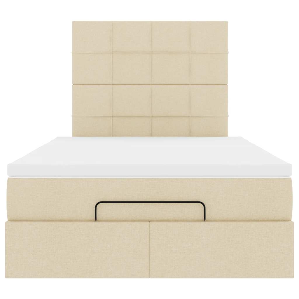 Ottoman bed met matras en LED's 120x190cm stof crèmekleurig