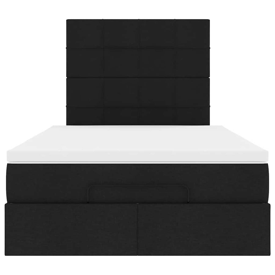 Ottoman bed met matras en LED's 120x200cm stof zwart