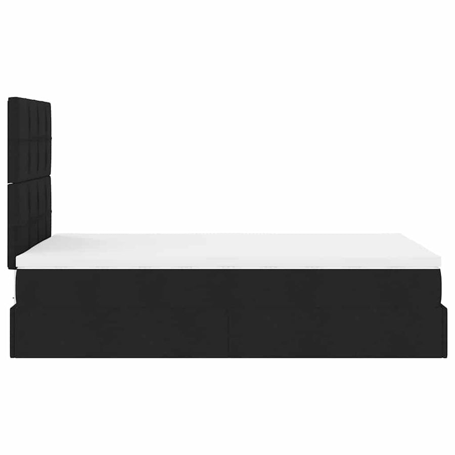 Ottoman bed met matras en LED's 120x200cm stof zwart