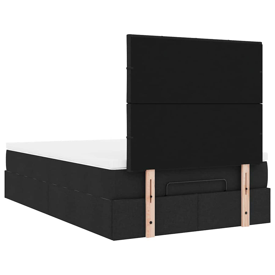 Ottoman bed met matras en LED's 120x200cm stof zwart