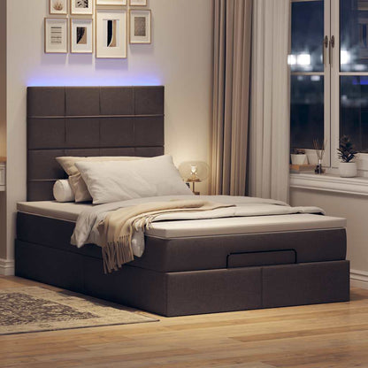 Ottoman bed met matras en LED's 120x200cm stof donkerbruin