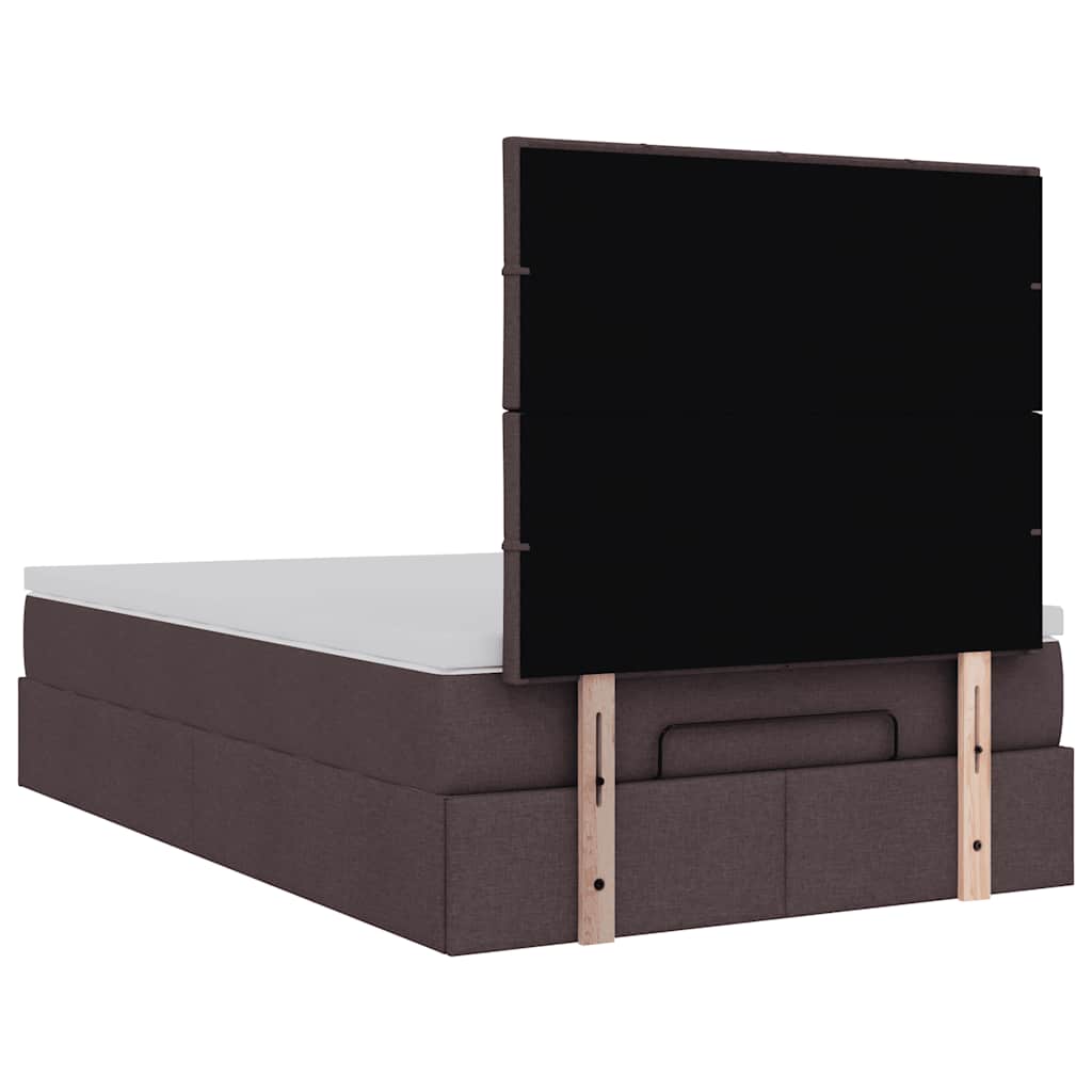 Ottoman bed met matras en LED's 120x200cm stof donkerbruin