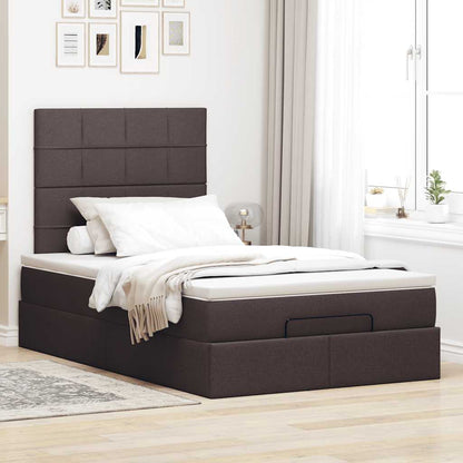 Ottoman bed met matras en LED's 120x200cm stof donkerbruin