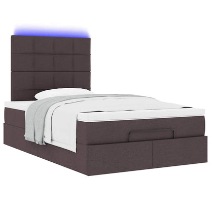 Ottoman bed met matras en LED's 120x200cm stof donkerbruin