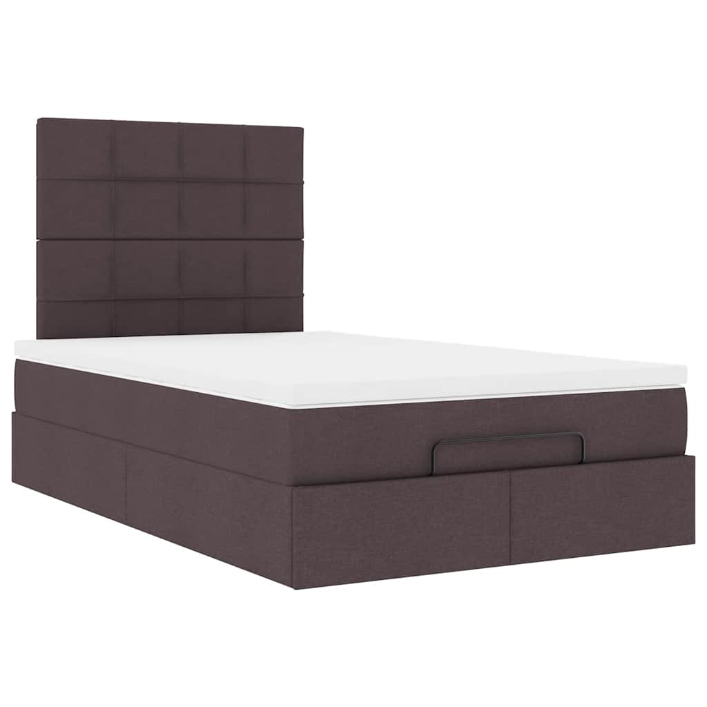 Ottoman bed met matras en LED's 120x200cm stof donkerbruin