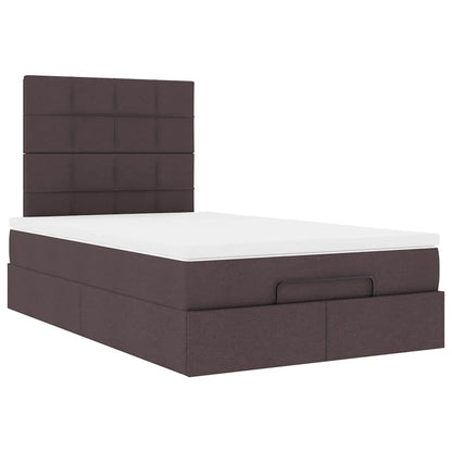 Ottoman bed met matras en LED's 120x200cm stof donkerbruin