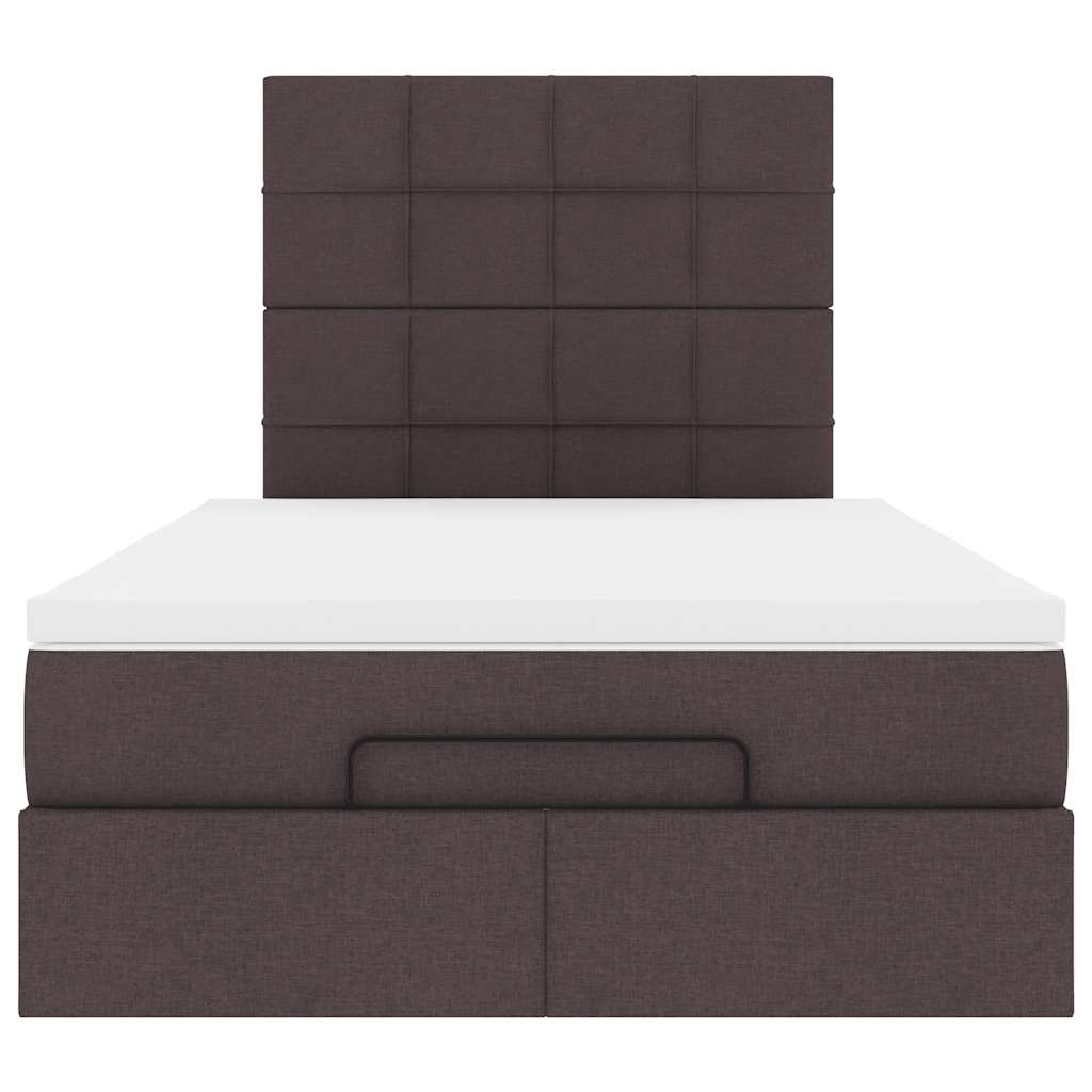 Ottoman bed met matras en LED's 120x200cm stof donkerbruin