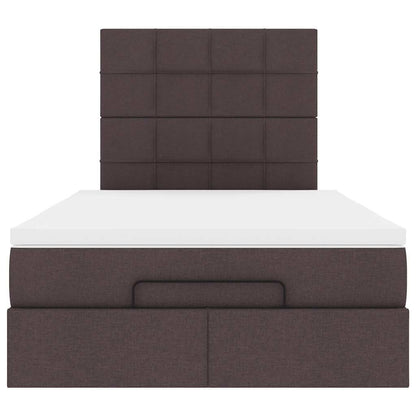 Ottoman bed met matras en LED's 120x200cm stof donkerbruin