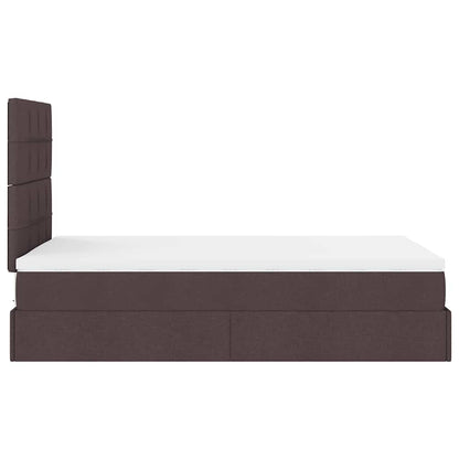 Ottoman bed met matras en LED's 120x200cm stof donkerbruin