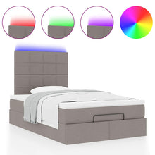 Ottoman bed met matras en LED's 120x200cm stof taupe