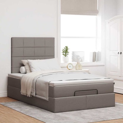 Ottoman bed met matras en LED's 120x200cm stof taupe