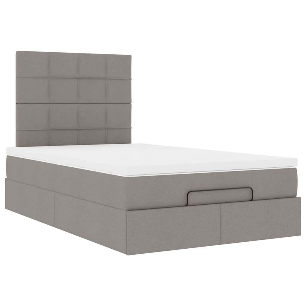 Ottoman bed met matras en LED's 120x200cm stof taupe