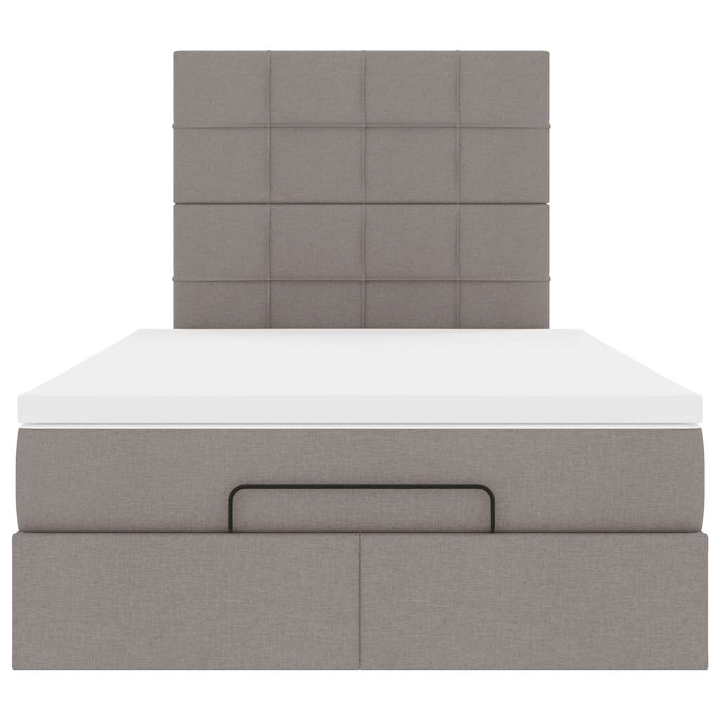 Ottoman bed met matras en LED's 120x200cm stof taupe