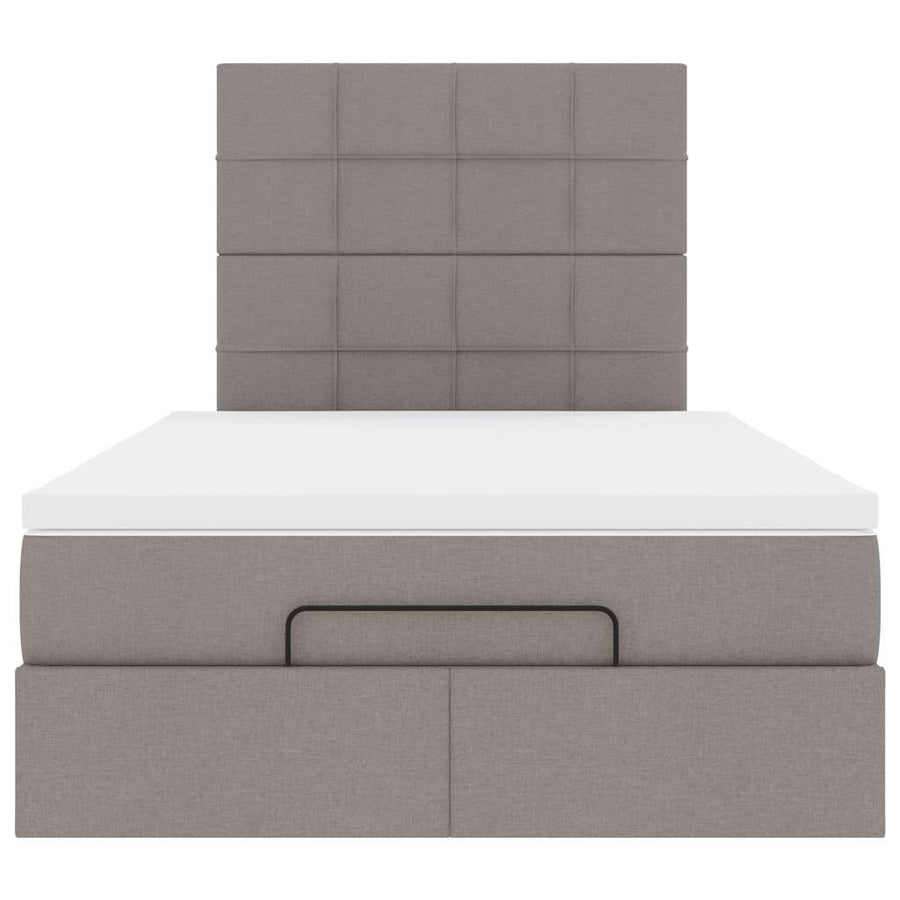 Ottoman bed met matras en LED's 120x200cm stof taupe