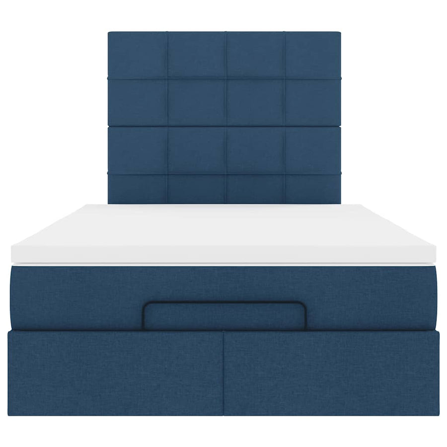 Ottoman bed met matras en LED's 120x200cm stof blauw