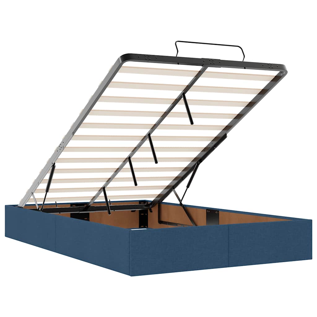 Ottoman bed met matras en LED's 120x200cm stof blauw