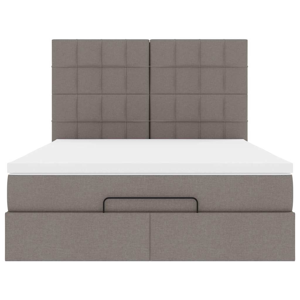 Ottoman Bed Met Matras En Led's 140X190Cm Stof 140 x 190 cm Taupe