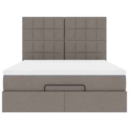 Ottoman Bed Met Matras En Led's 140X190Cm Stof 140 x 190 cm Taupe