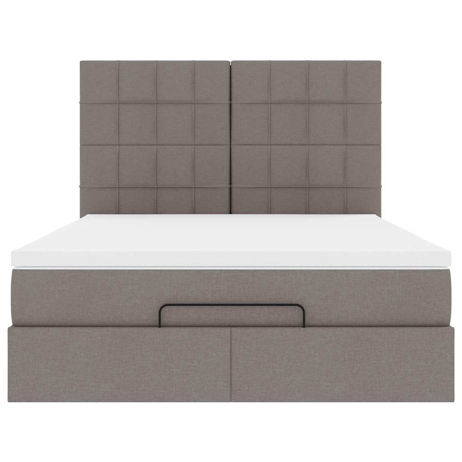 Ottoman Bed Met Matras En Led's 140X190Cm Stof 140 x 190 cm Taupe