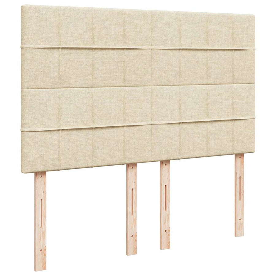 Ottoman bed met matras en LED's 140x190cm stof crèmekleurig