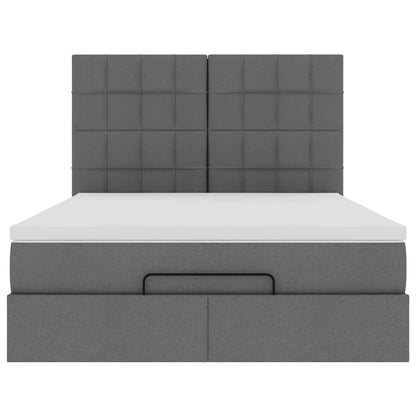 Ottoman bed met matras en LED's 140x200cm stof donkergrijs