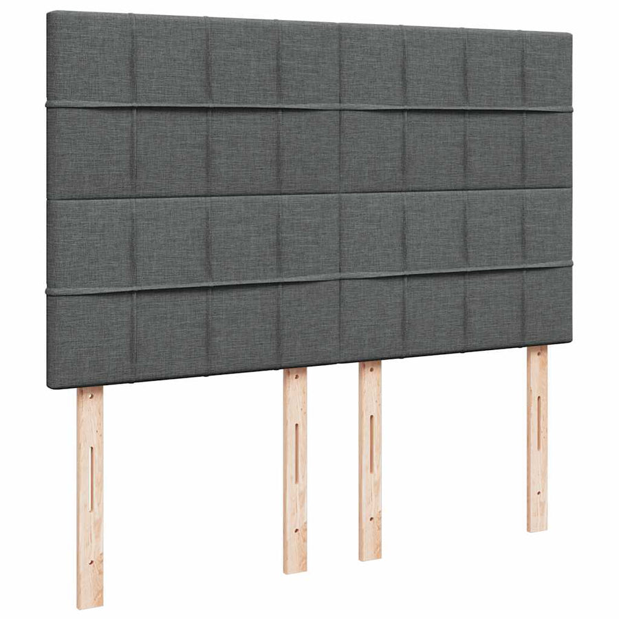Ottoman bed met matras en LED's 140x200cm stof donkergrijs
