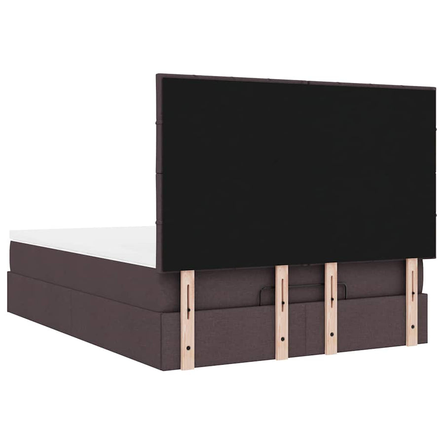Ottoman bed met matras en LED's 140x200cm stof donkerbruin