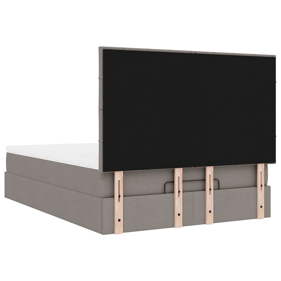 Ottoman bed met matras en LED's 140x200cm stof taupe