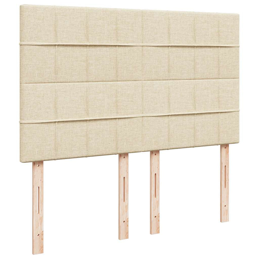 Ottoman bed met matras en LED's 140x200cm stof crèmekleurig