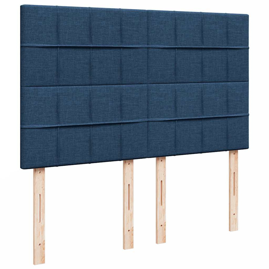 Ottoman bed met matras en LED's 140x200cm stof blauw