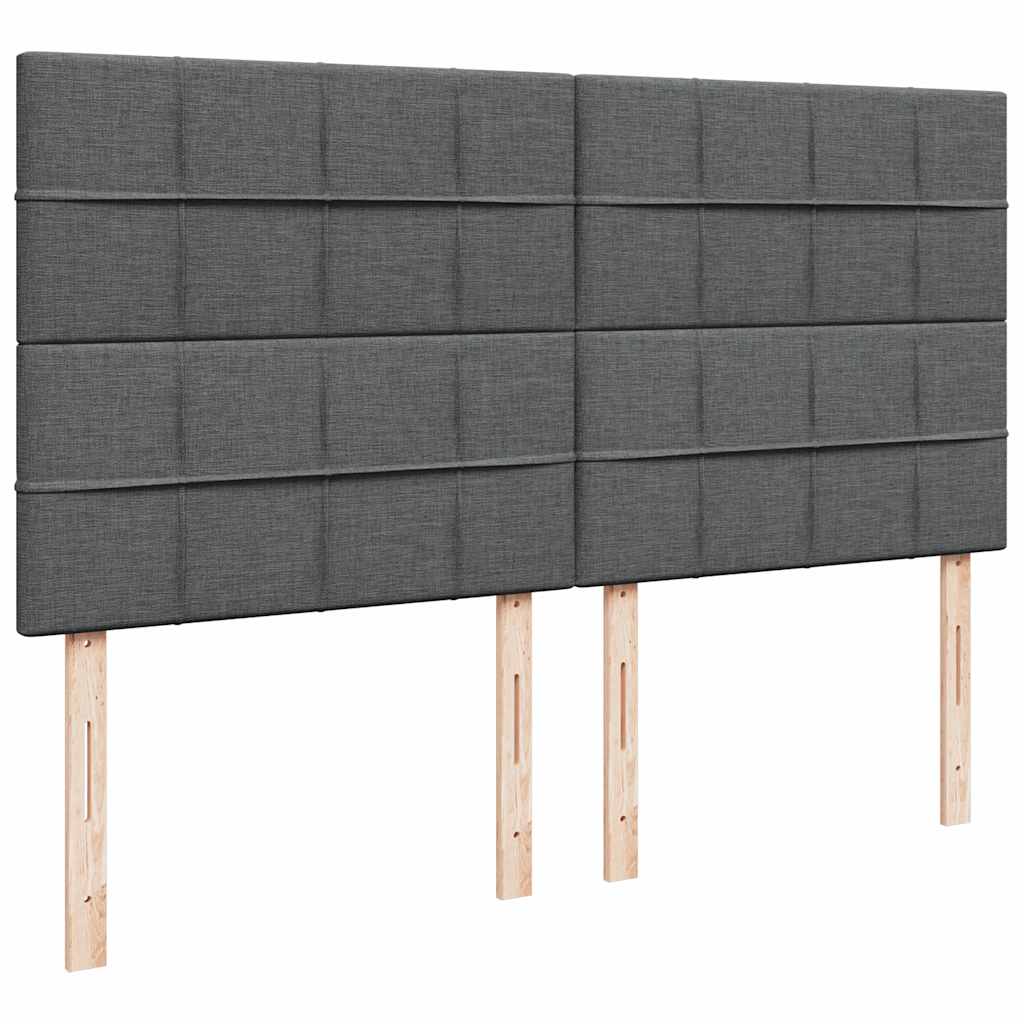 Ottoman bed met matras en LED's 160x200cm stof donkergrijs