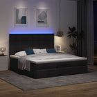 Ottomaans bed 160x200cm stof zwart met matras en LED