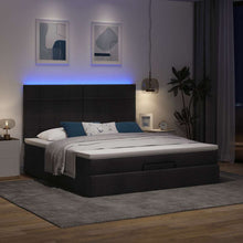 Ottoman bed met matras en LED's 160x200cm stof zwart