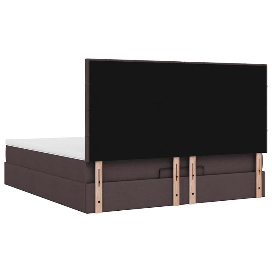 Ottoman bed met matras en LED's 160x200cm stof donkerbruin