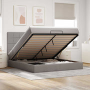 Ottoman bed 160x200 cm taupe met matras en LED