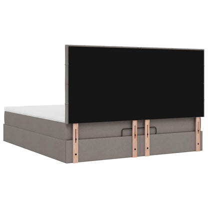 Ottoman Bed Met Matras En Led's 160X200Cm Stof 160 x 200 cm Taupe