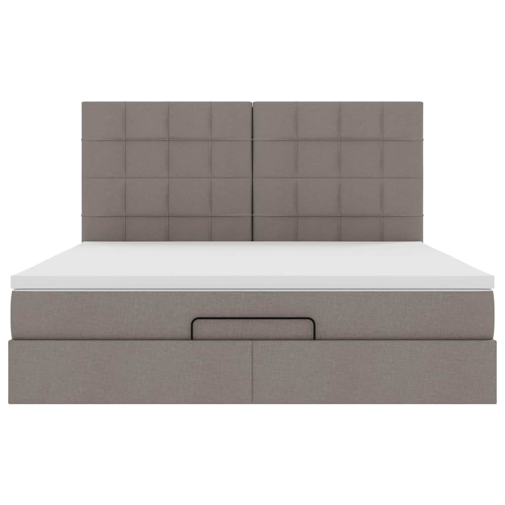 Ottoman Bed Met Matras En Led's 160X200Cm Stof 160 x 200 cm Taupe