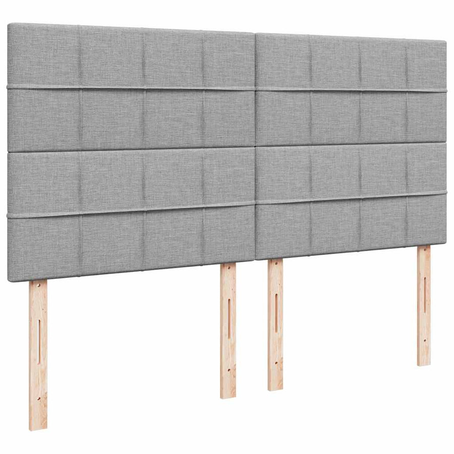 Ottoman bed met matras en LED's 180x200cm stof lichtgrijs