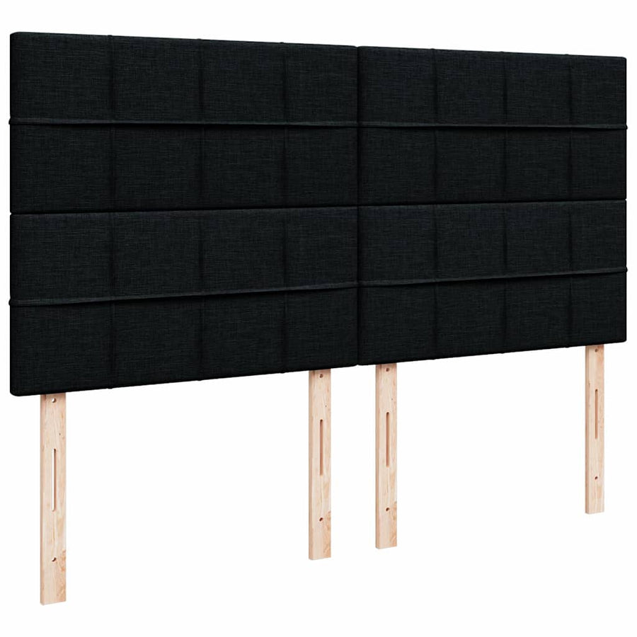 Ottoman bed met matras en LED's 180x200cm stof zwart