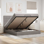 Ottomaans bed met matras en LED 180x200cm taupe