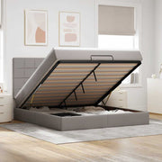 Ottomaans bed met matras en LED 180x200cm taupe