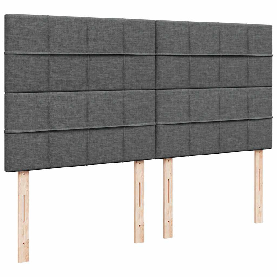 Ottoman bed met matrassen en LED's 200x200cm stof donkergrijs