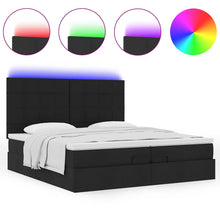 Ottoman bed met matrassen en LED's 200x200cm stof zwart