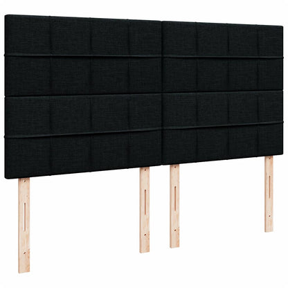 Ottoman bed met matrassen en LED's 200x200cm stof zwart